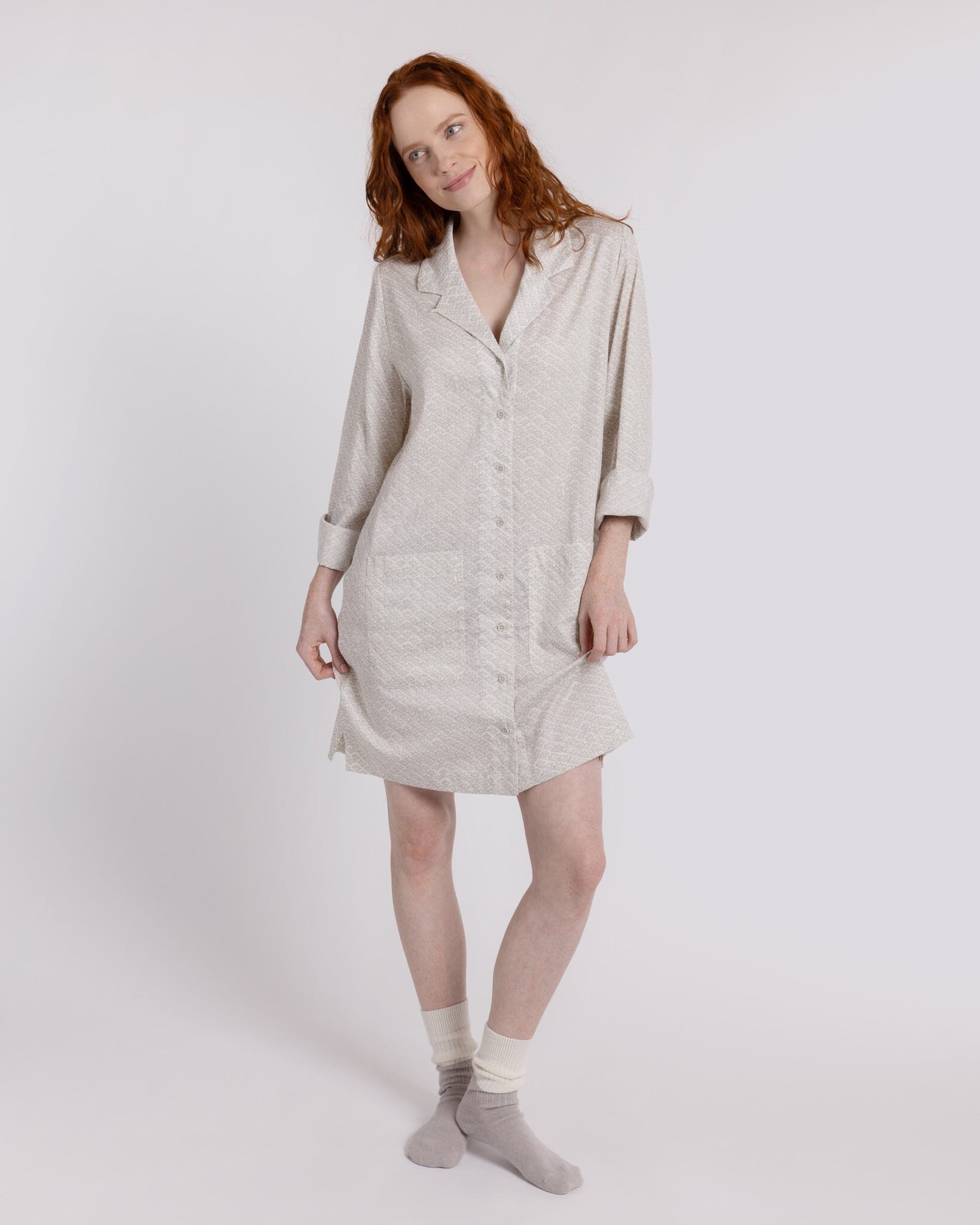 Organic Cotton Cream Nightshirt, Ms Greenhouse Nightshirt Yawn 