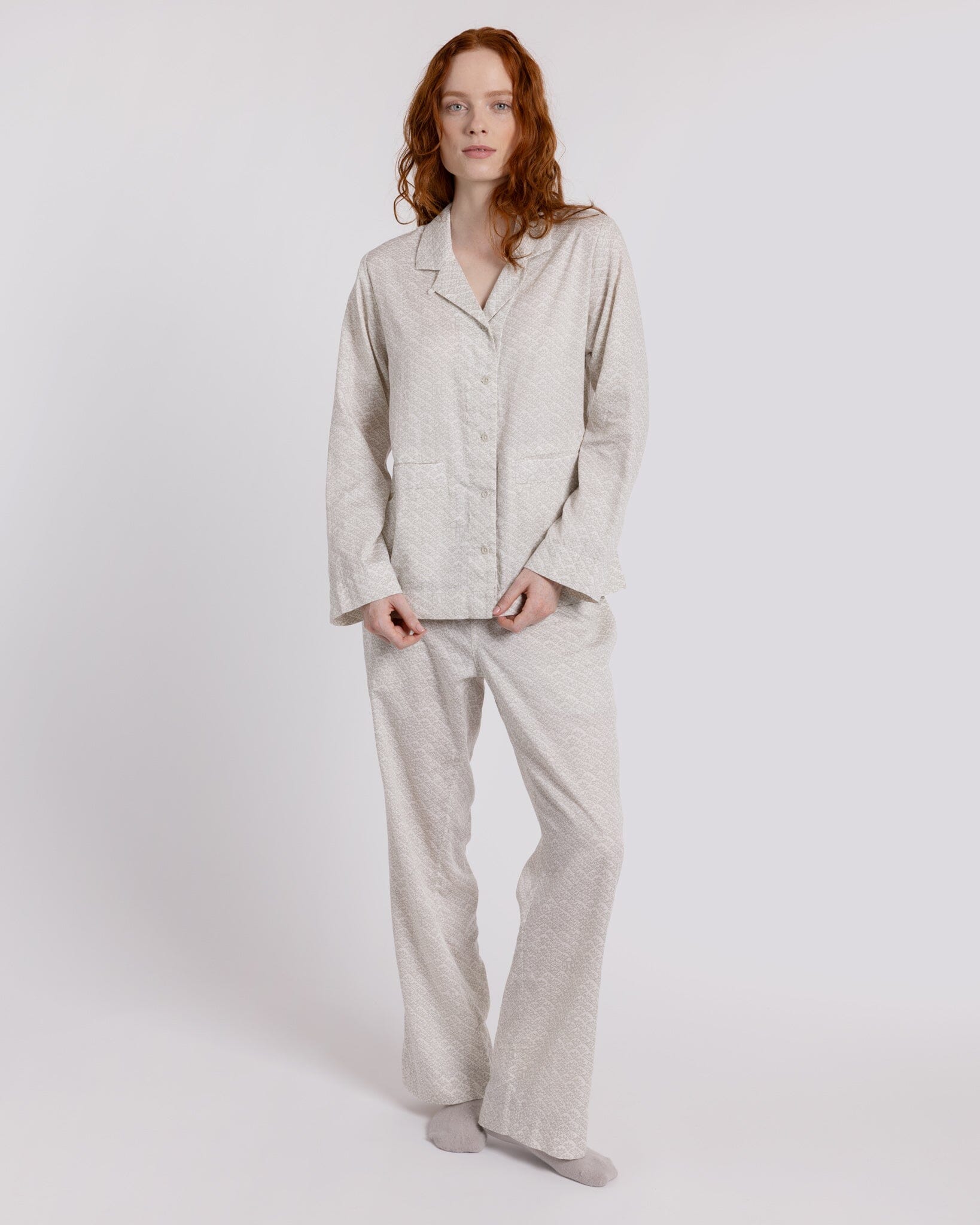 Organic Cotton Cream Pyjama Set, Ms Greenhouse PJ Set Yawn 