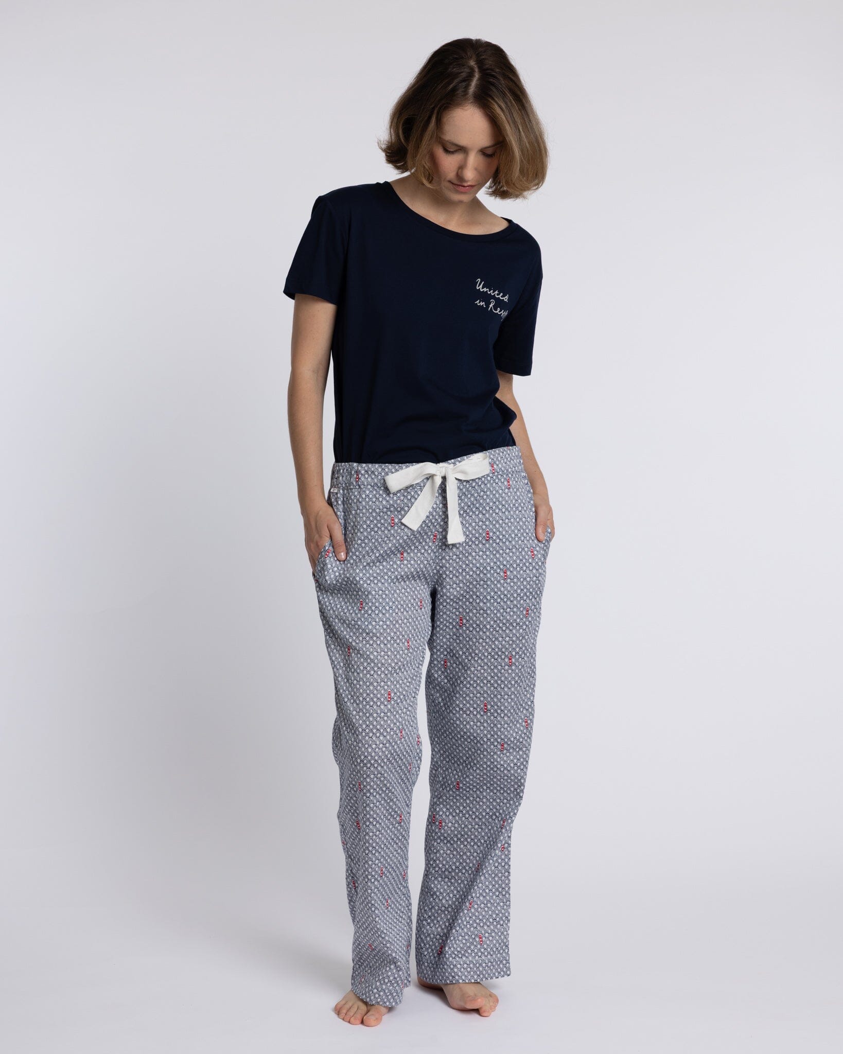 Organic Cotton Grey Pyjama Bottoms, Port in a Storm PJ Bottoms Yawn 