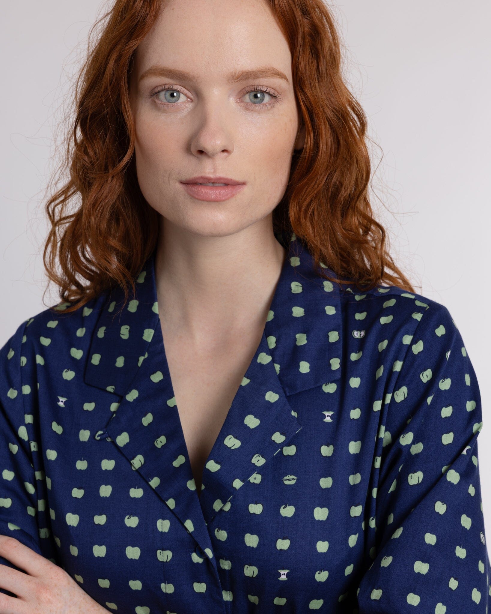 Organic Cotton Navy Nightshirt, Pipped Nightshirt Yawn 
