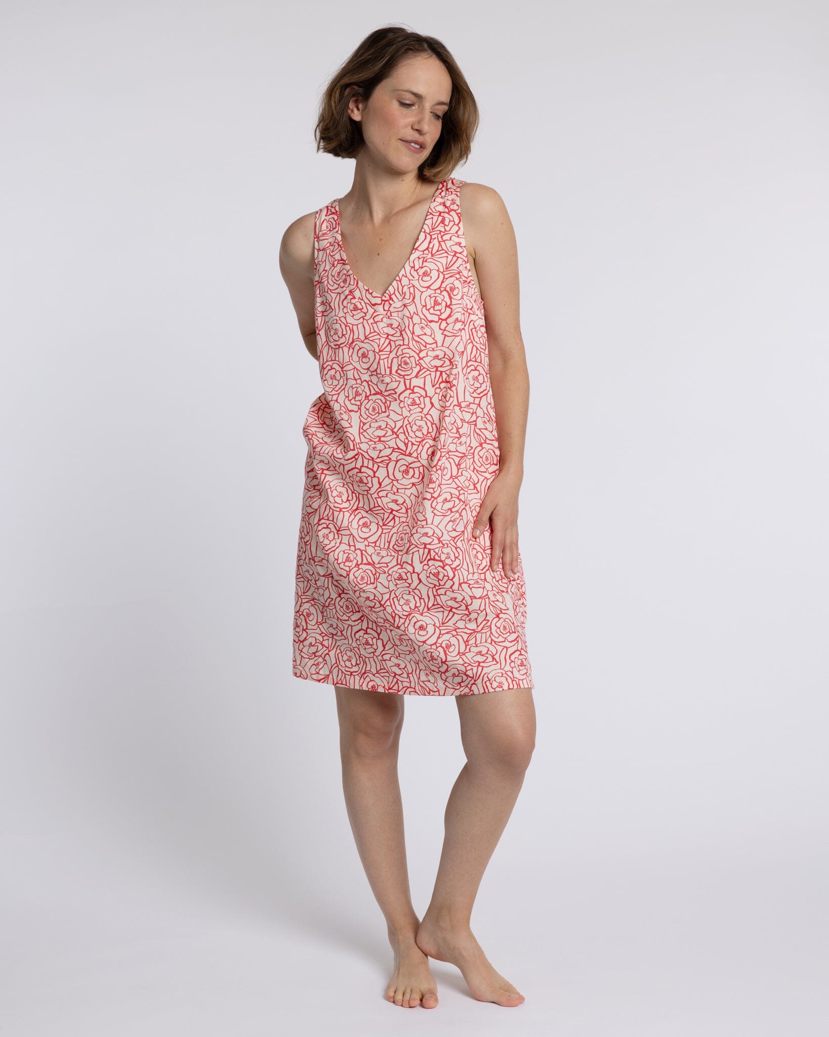 Organic Cotton Peach Nightdress, Bums and Roses Nightdress Yawn 