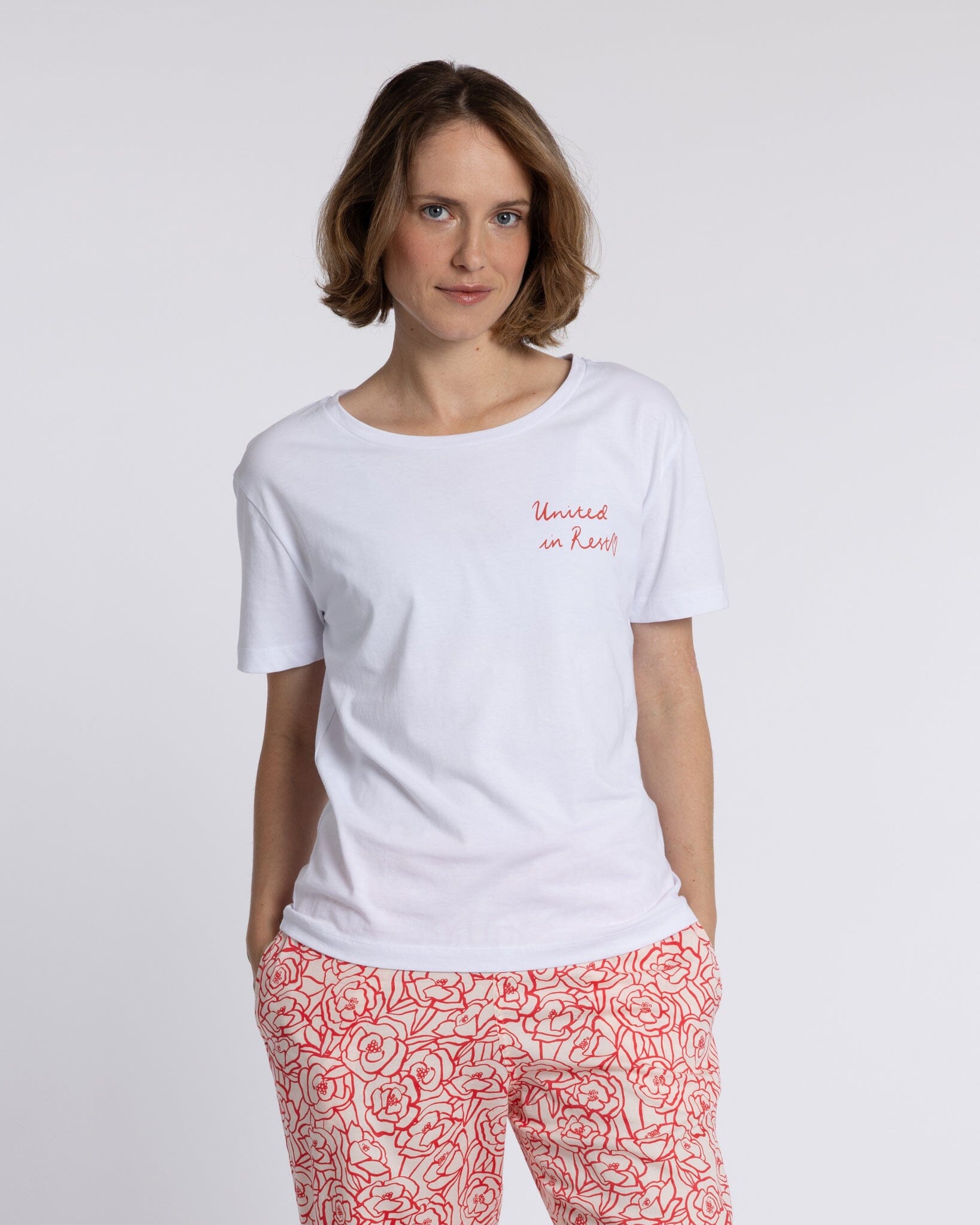 Organic Cotton White T Shirt, United in Rest Jersey Tops Yawn 