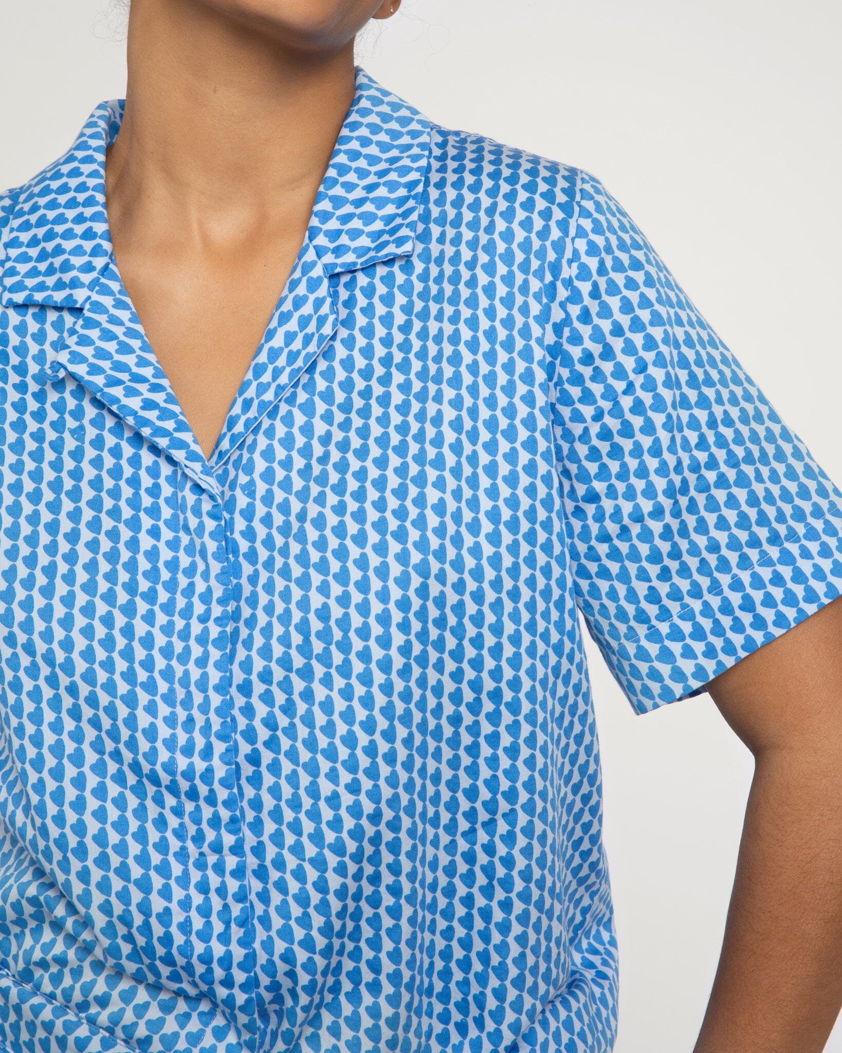 Hounds of Love print organic cotton short pyjama set, blue Shirt & Short Set Yawn 