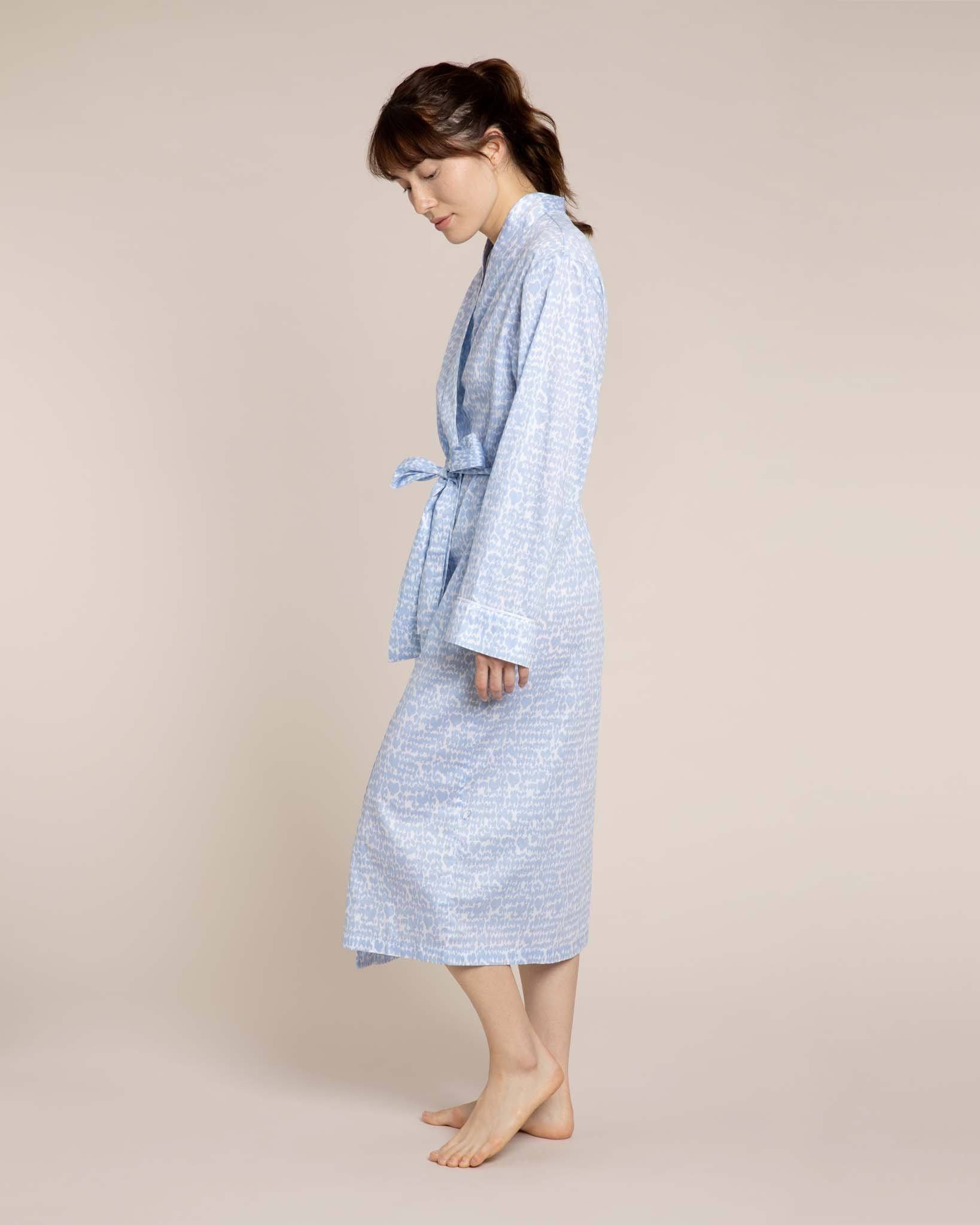 Lovebirds Organic Cotton Robe Dressing Gowns Yawn 