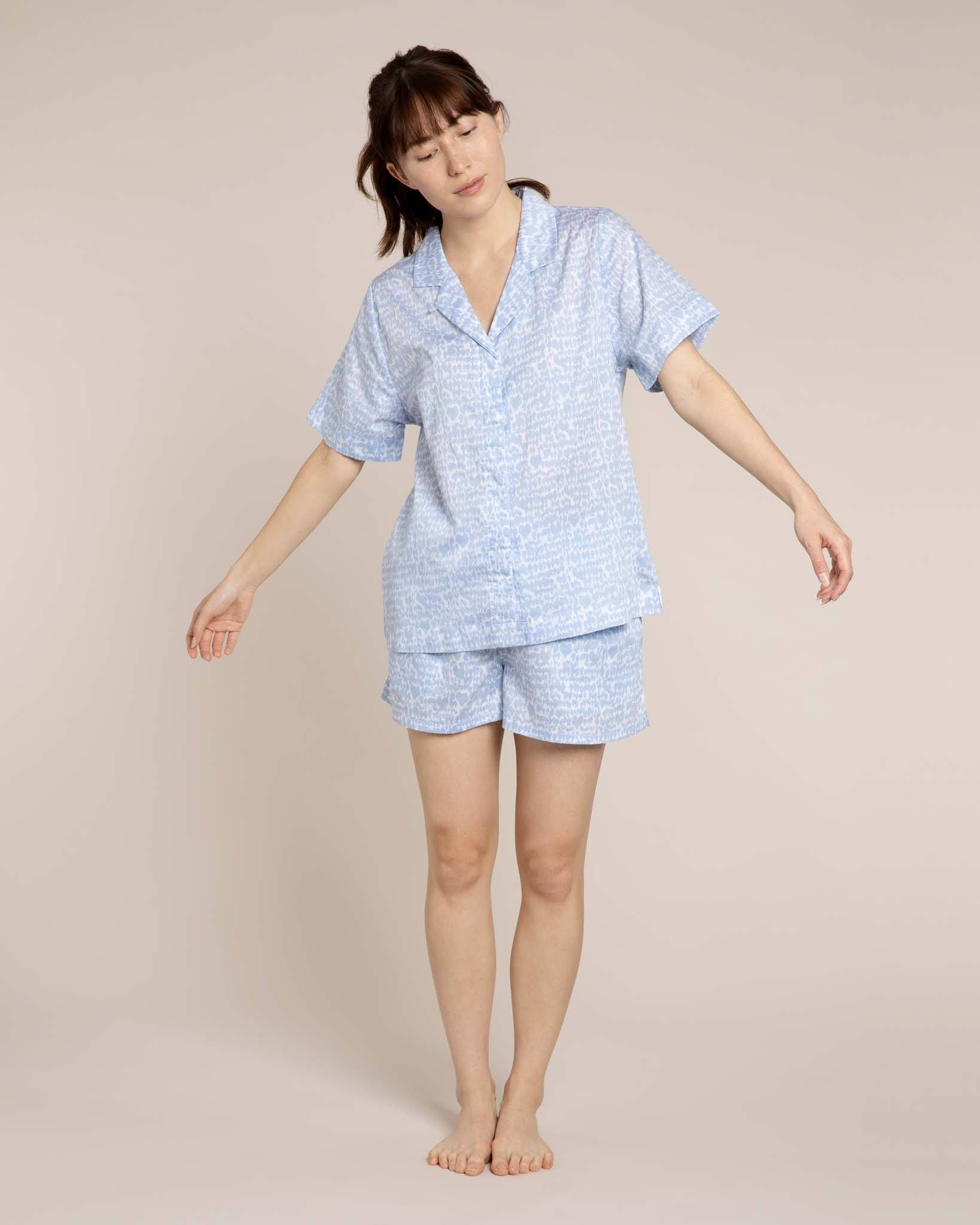 bevæge sig Geografi spids Organic Cotton Short Pyjama Set | Light Blue and White – Yawn