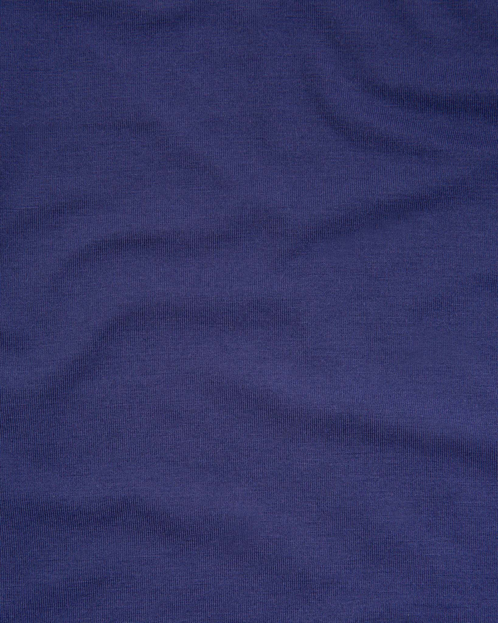Fabric swatch of navy blue jersey made of micromodal fabric from Yawn.