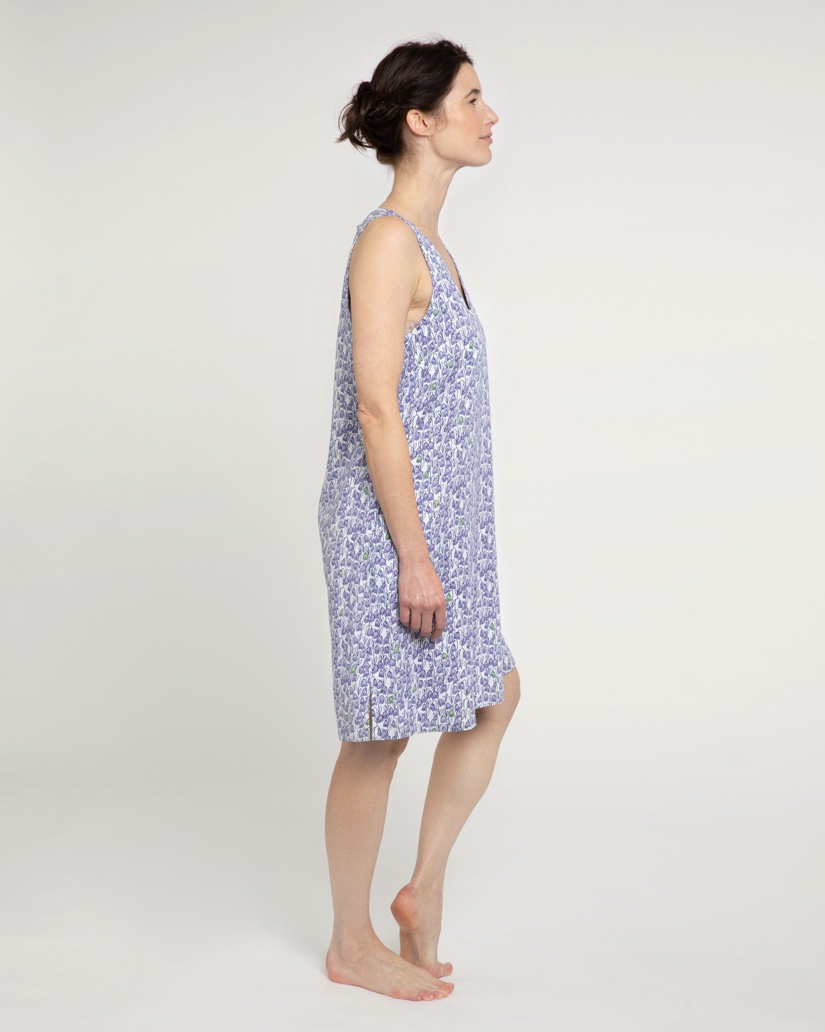 Pixie print organic cotton nightdress, lilac Nightdress Yawn 