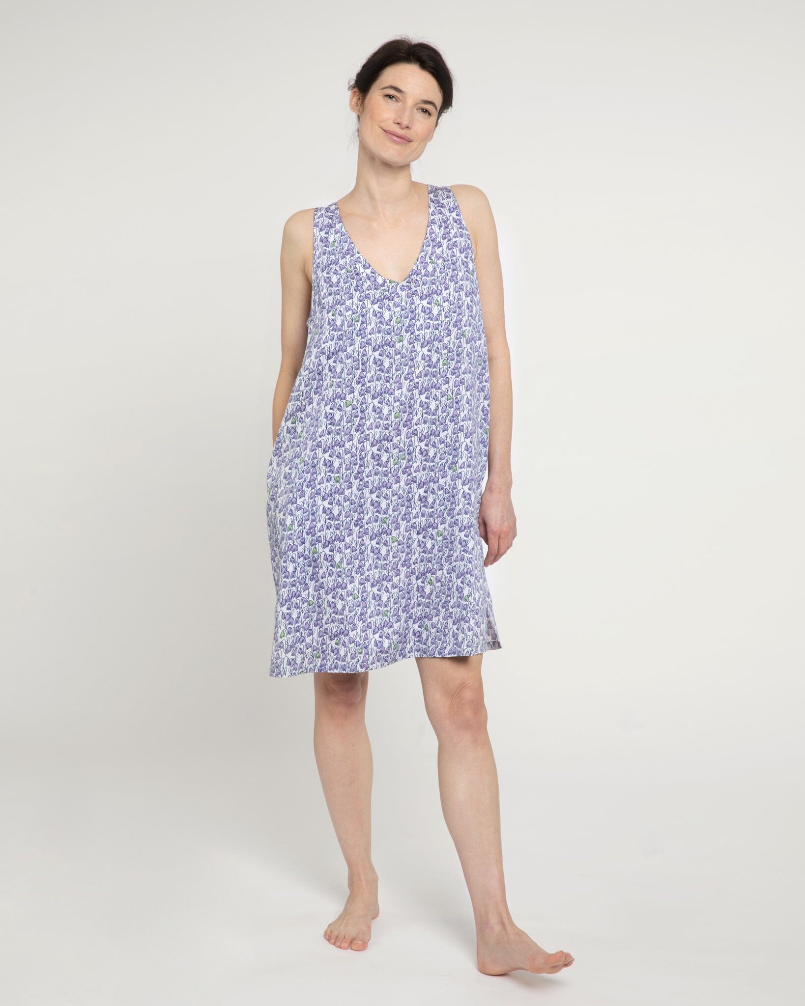 Pixie print organic cotton nightdress, lilac Nightdress Yawn 