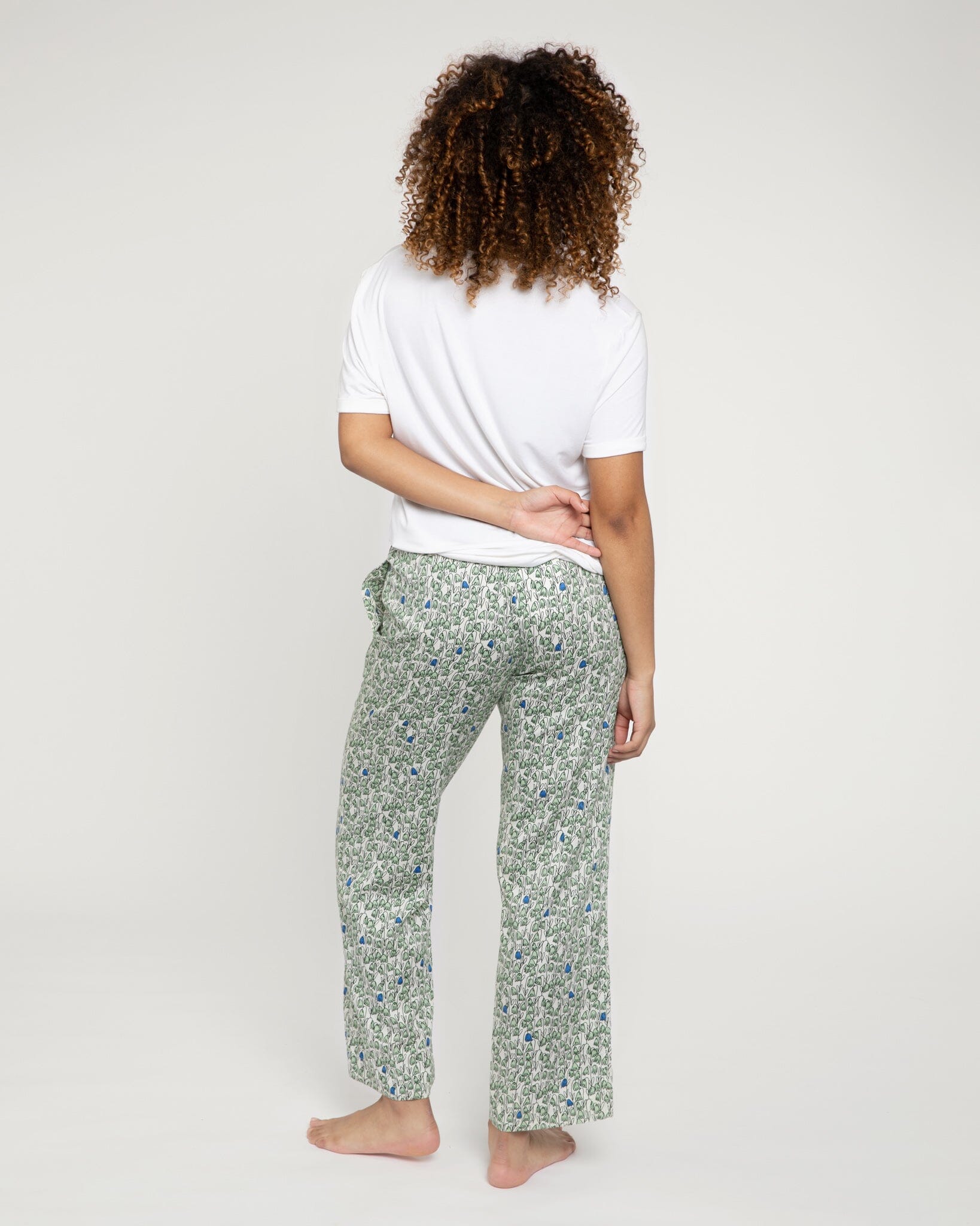 Pixie print organic cotton pyjama bottoms, green PJ Bottoms Yawn 
