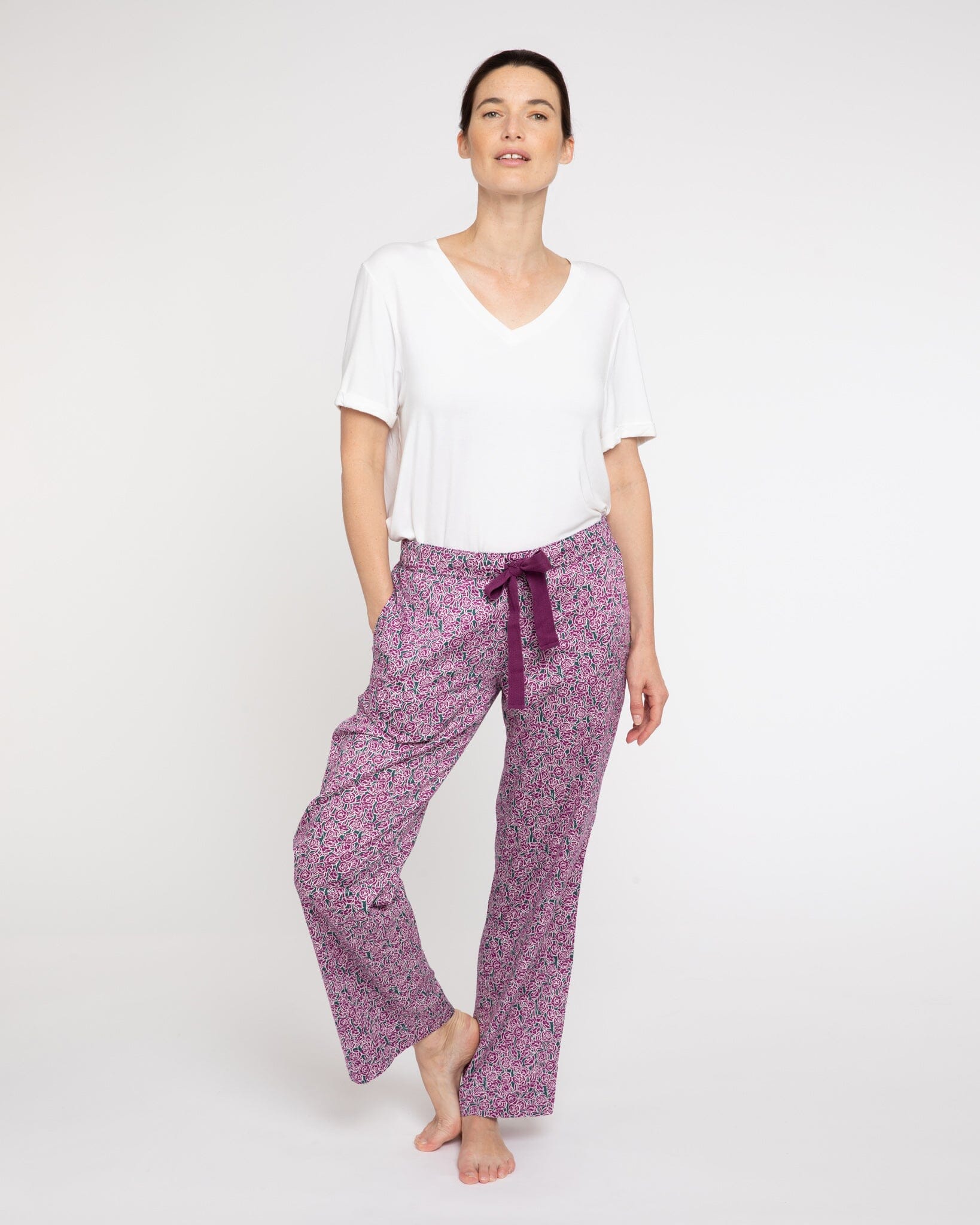 PJ Bottoms Little Bums & Roses purple PJ Bottoms Yawn 