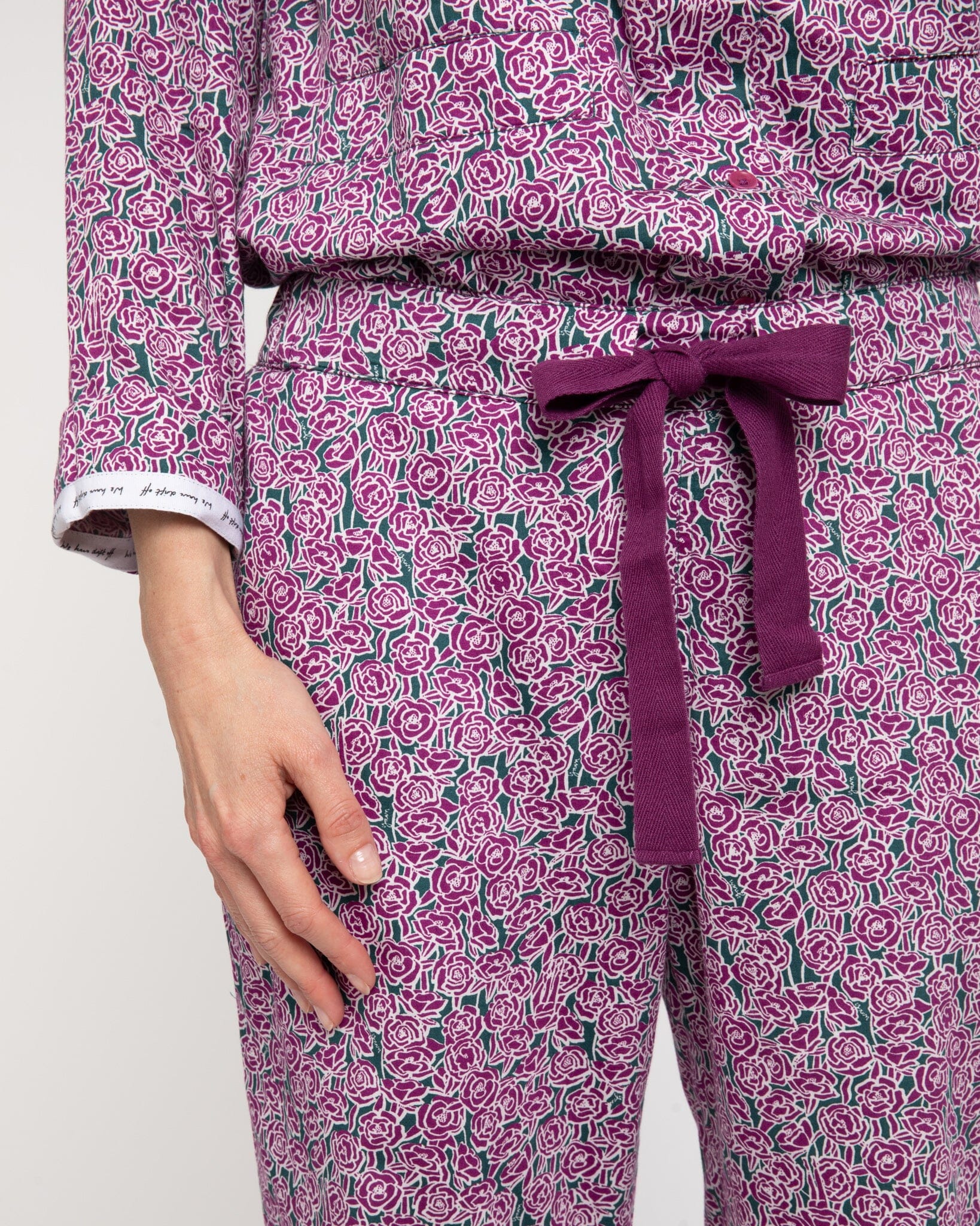 Organic cotton purple pyjama set in wild swimming print | Yawn