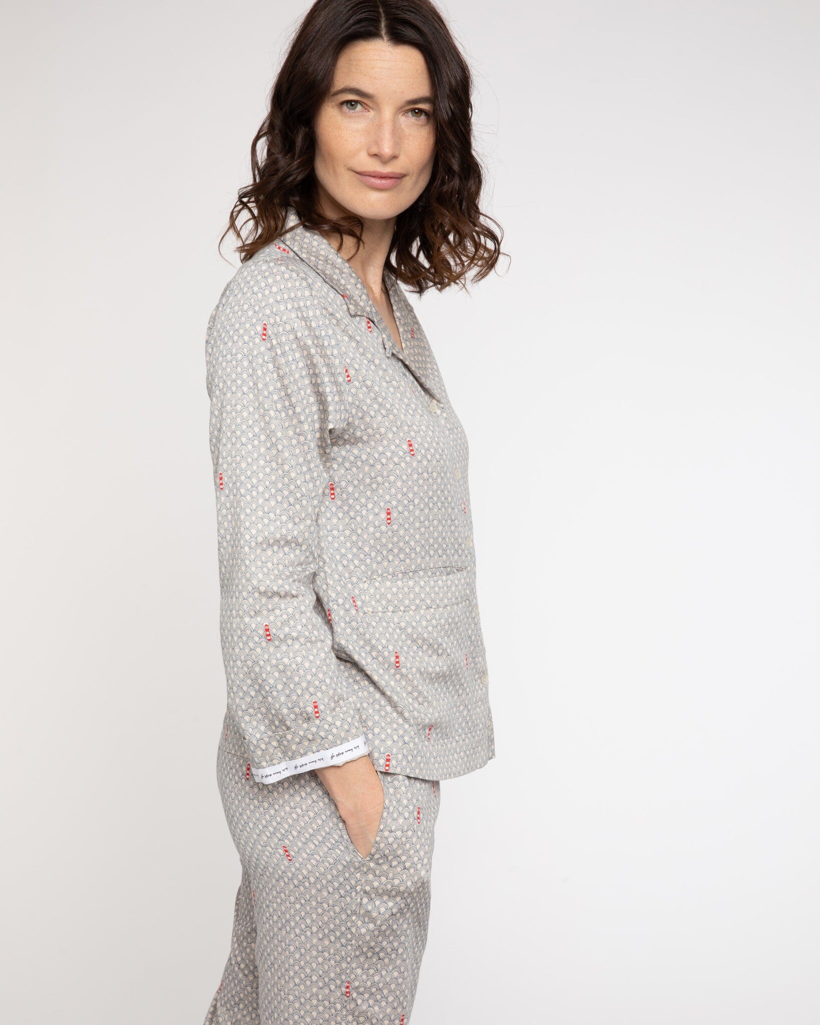 Port in a Storm organic cotton pyjama set grey PJ Sets Yawn 