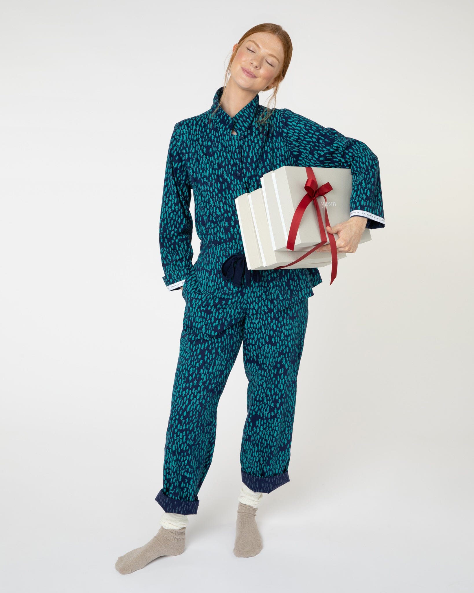 Pyjama Gift Box Navy Treetops & Tales Gift set Yawn 
