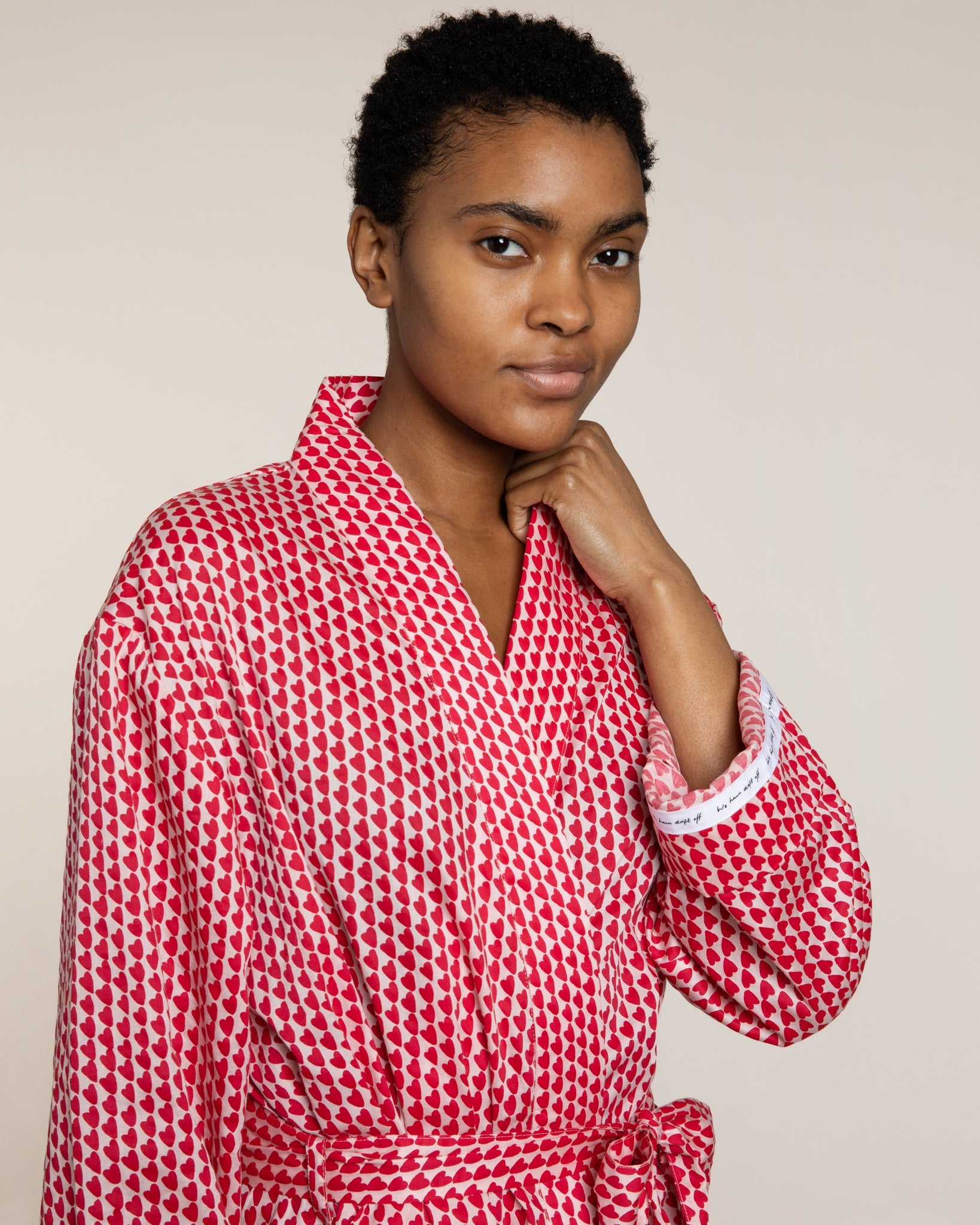 Red Hounds of Love Cotton Robe Dressing Gowns Yawn 