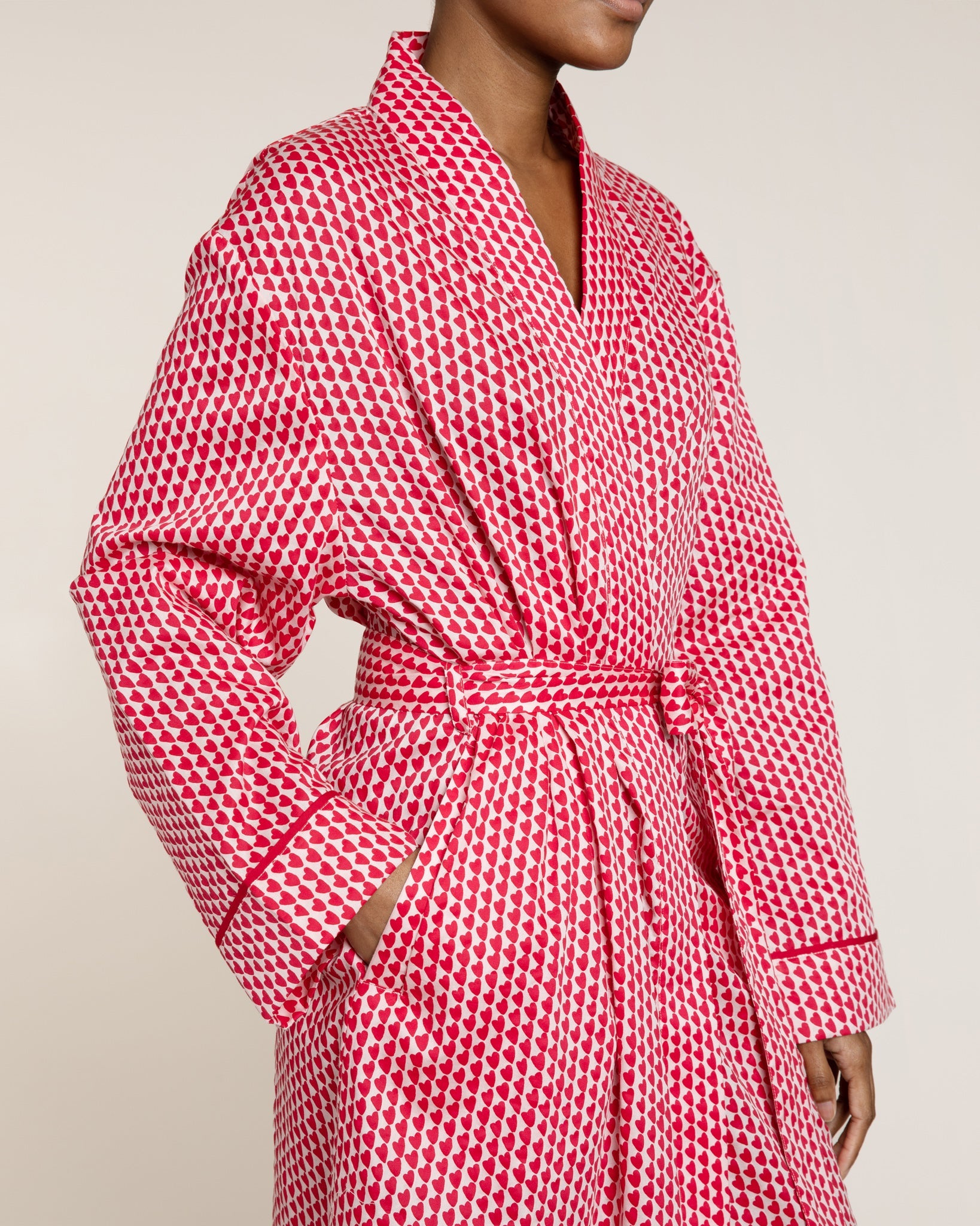 Red Hounds of Love Cotton Robe Dressing Gowns Yawn 