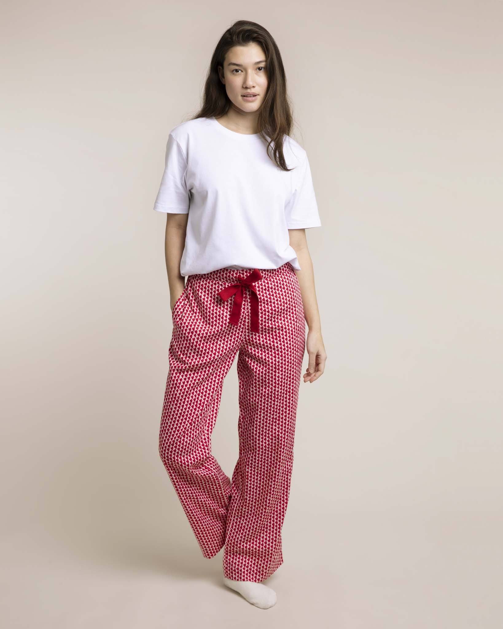 Red Hounds of Love Organic Pyjama Bottoms PJ Bottoms Yawn 