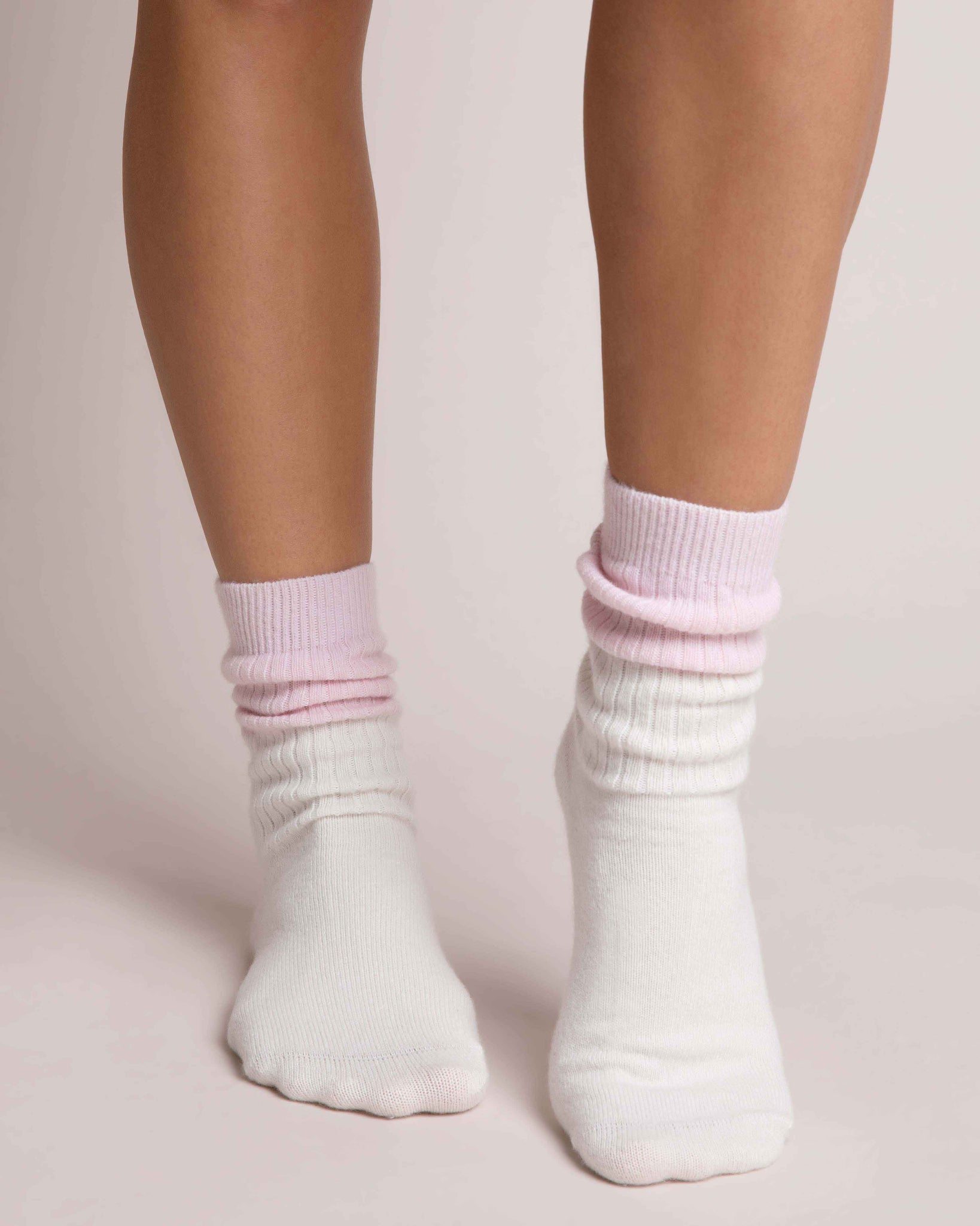 Sleep Socks | Cream and Pink Sleep Socks Yawn 